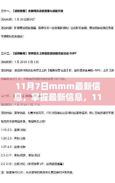 最新揭秘,11月7日MMM更新细节与最新信息指南