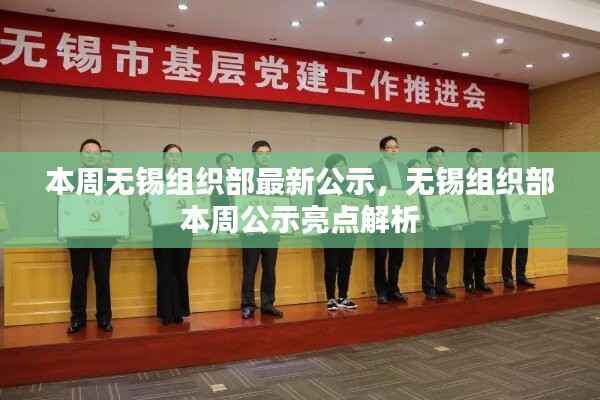 无锡组织部本周公示亮点解析及最新公示发布